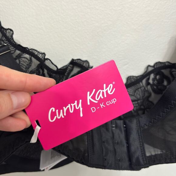 NWT Curvy Kate Stand Out Scooped Plunge Bra in Black Sparkle - Size 32H - Picture 5 of 8